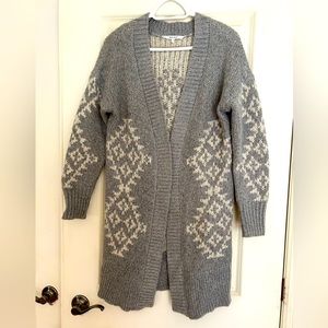 Long open cardigan